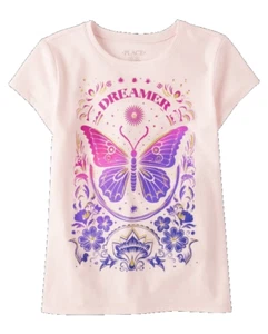 New Pink TCP The Children's Place Butterfly Dreamer Tee Shirt Size XS 4 NWT - Picture 1 of 2