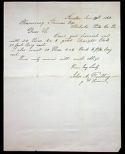John A. Roebling Brooklyn Bridge 1862 Letter Signed By Charles Swan Rope Factory