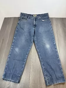 LL Bean Flannel Lined Jeans Men's 38x30 (Tag 38x32) Natural Fit Distressed - Picture 1 of 18