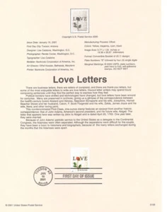 #0105 (34c) Love Letter Stamp #3496 Souvenir Page - Picture 1 of 1