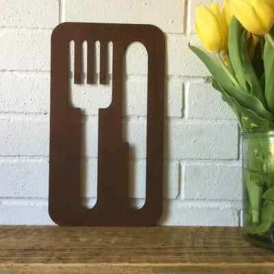 RW NORFOLK Knife & Fork Sign ,Wall Art , Metal Decoration , All UK Made With Fast Delivery