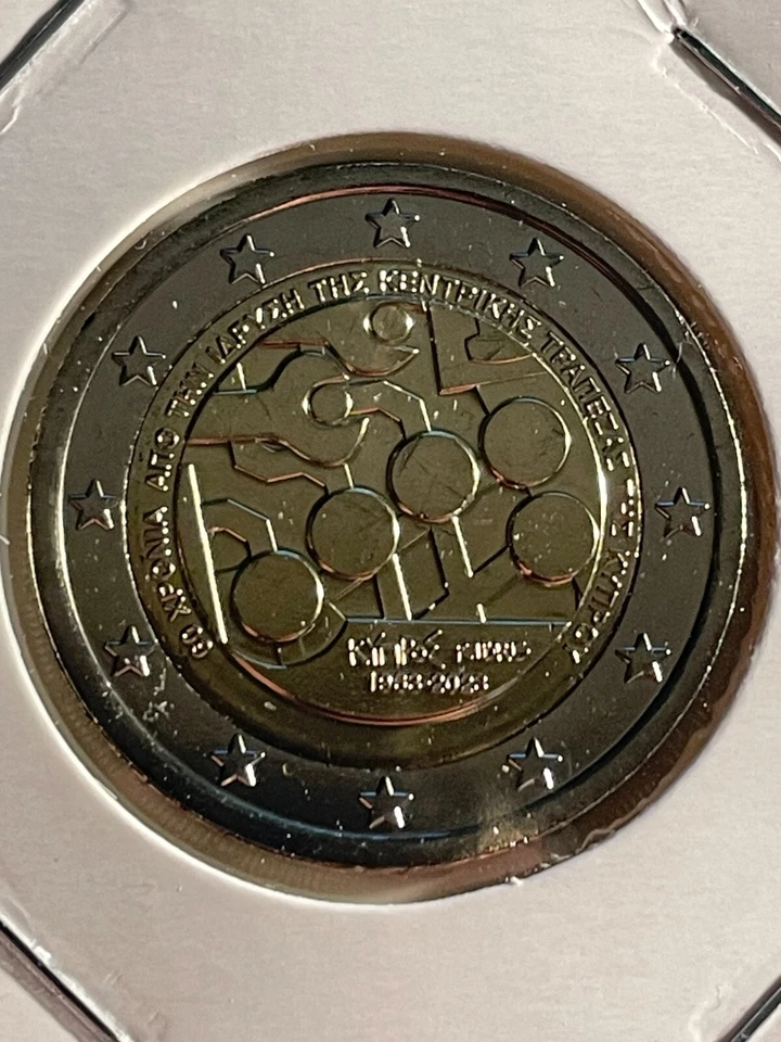 2 EURO CHYPRE 2023 60 ANS DE LA BANQUE CENTRALE COMMEMORATIVE NEUVE ERASME - Photo 1/1