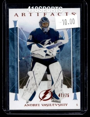 2022-23 Upper Deck Artifacts Autumn Andrei Vasilevskiy 47/75 Tampa Bay Lightning - Image 1 of 2