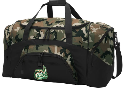 UNCC Duffel BAG CAMO Gym Bags Suitcase LOADED w/ POCKETS Cover