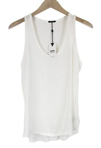DENHAM Nora Off-White Sleeveless Silk Top Women's XS Round Neck Pullover - Picture 1 of 8