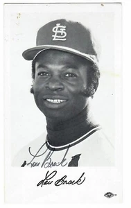 Lou Brock (d. 2020) signed B/W team issued postcard photo- HOF - Picture 1 of 1