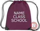 Personalised Verdana sports kit bag. Drawstring PE school - add child's name