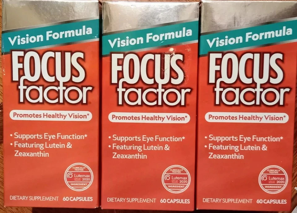 3 FOCUS FACTOR VISIÓN FÓRMULA SUPLEMENTO DIETÉTICO LUTEÍNA ZEAXANTINA 60 X3 180 CAP Foto 1 de 1
