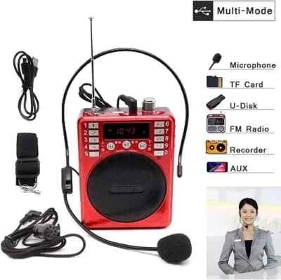 Andowl Amplificatore Guida Turistica Microfono MP3 Radio FM USB Scuola Anziani - Immagine 1 di 4