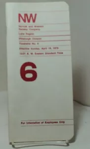 Norfolk & Western Railway Timetable - Lake Region - Pittsburgh Division - 1976 - Picture 1 of 2
