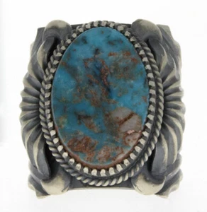 11.75 - Natural Bisbee Turquoise Ring By Navajo Artist Delbert Gordon - Picture 1 of 4