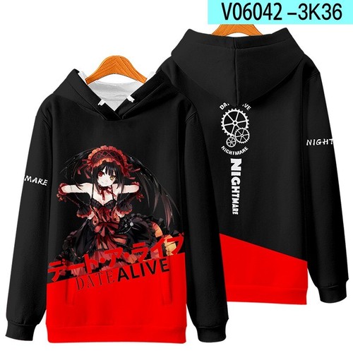 VETEMENTS Felpa con cappuccio DATE A LIVE anime pullover felpa con cappuccio cappotto poliestere