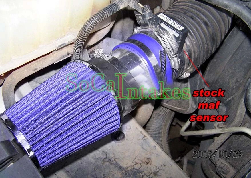 Blue Air Intake System Kit&Filter For2001-2006 GMC Yukon Denali with 6.0L V8 - Image 1 of 1