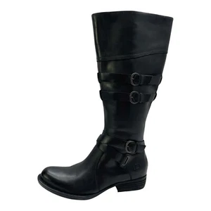 Botas de Moto Born Hebillas de Cuero Negras Hasta la Rodilla Bota de Motociclista Edgy Punk Talla 7M - Imagen 1 de 12