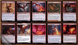 Set of 10 Flying Uncommon Red Dragons *NM* (Magic Commander EDH MTG English) - Picture 1 of 3