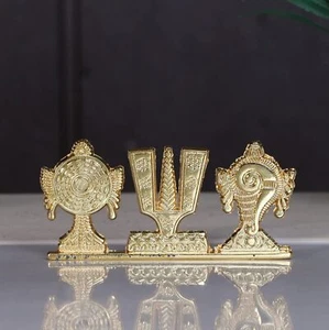 Tirupati Balaji Shankh Metal Statue Religious Showpiece Figurines Sculpture - Picture 1 of 5