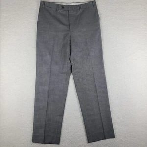 Canali Pants Mens 36x32 Gray Check Straight Leg Wool Trousers Dress Slacks * - Picture 1 of 17
