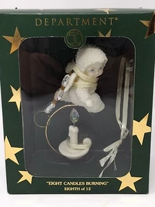 Department Dept 56 Snowbabies Eight Candles Burning Ornament 12 Days Christmas 8 - Picture 1 of 5