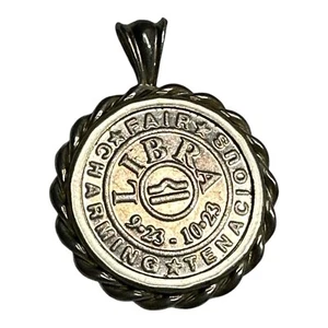 925 Sterling Silver Zodiac Libra Scales of Justice Necklace Pendant Charm - Picture 1 of 5