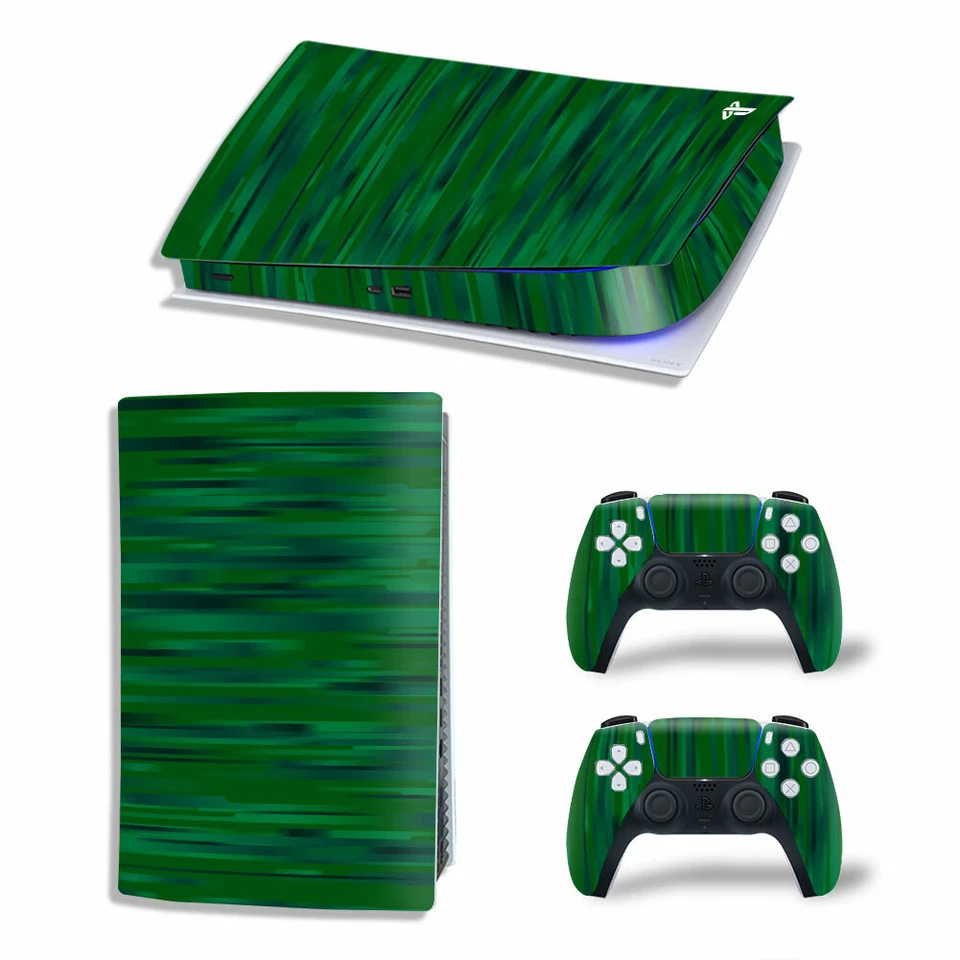 Vinyl Green Design Skin Decal Sticker for PS5 Console Controllers - Disk Version - Image 1 of 1