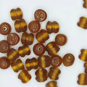 Cuentas de Vidrio Topacio Transparente Neumático Yoyo 7mm. Pack de 30. Hecho en India. - Imagen 1 de 2