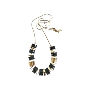 Kate Spade New York Black & Gold Clyinder Slider Links Necklace - Picture 1 of 5