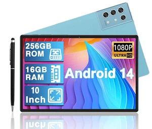 2025 Newest Tablet 16GB RAM 256GB ROM 10-Inch Android 14 Tablet 2SIM LTE 5G WiFi - Picture 1 of 10