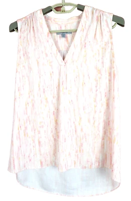 CLASSIQUES ENTIRER Women Stretch 93% Silk Tank Top High Low Hem Multicolor M - Image 1 of 4