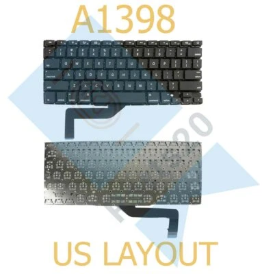 UA PARTS For Apple MacBook Pro 15'' Retina A1398 2013 To 2015 US Layout Laptop Keyboard
