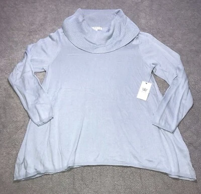 NUEVO CHAUS New York Mujer Capucha Cuello Viscosa Suéter XL Azul X-Grande Foto 1 de 4