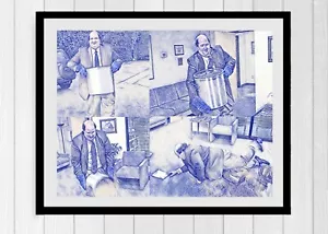The Office Kevin's Famous Chili Spilling Art Dunder Mifflin Christmas Print Gift - Picture 1 of 2