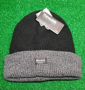 Men's Black & Grey Beanie Thinsulate 3M Thermal hat 40g - Picture 1 of 3