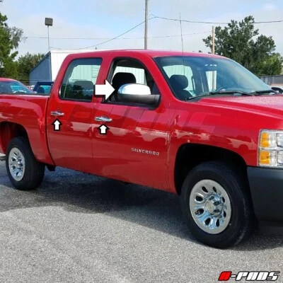 PARA CHEVY SILVERADO sierra 07-10 11 12 13 ESPEJO CROMADO + 4 MANIJAS + CUBIERTA PORTÓN TRASERO Foto 1 de 3