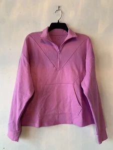 NWT LIVI Sweatshirt Quarter Zip French Terry Kangaroo Pocket Lilac 14/16 - Picture 1 of 6
