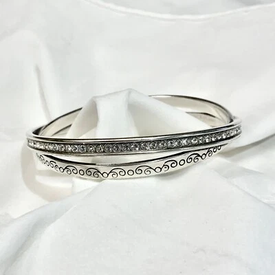 Brighton Bangle Bracelet Crystal Rhinestone Neptune’s Double Rings - Image 1 of 4