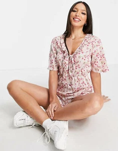 Tuta da gioco donna Influence taglia 8 e 12 rosa floreale cravatta fiocco davanti NUOVA JA51 - Foto 1 di 11