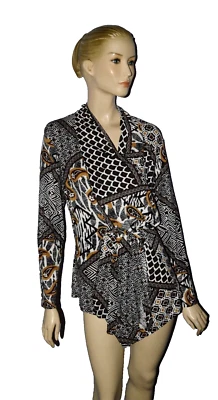 BLUSA TÚNICA ENVOLTURA LIGERA ELÁSTICA MEDIANA COLDWATER CREEK TALLA M HECHA EN EE. UU. Foto 1 de 4