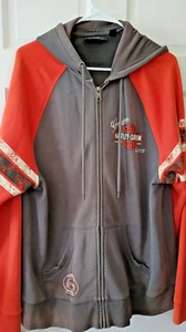 Harley Davidson Full Zip Sweatshirt Hoodie Oil Can Graphic Brown Orange Large - Picture 1 of 9