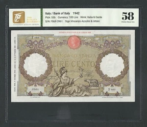 Italy Lire 100 q FDS /a UNC AQUILA ROMANA Decr. 11-06-1942 Rara !!! - Picture 1 of 2