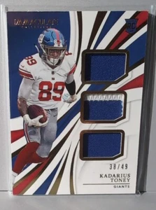 2021 Immaculate Collection Immaculate Triple Jerseys Giants Kadarius Toney 38/49 - Picture 1 of 2
