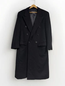 Burberrys’ London Mens Wool Tailored Coat Navy Double Breasted OverCoat Large - Picture 1 of 13