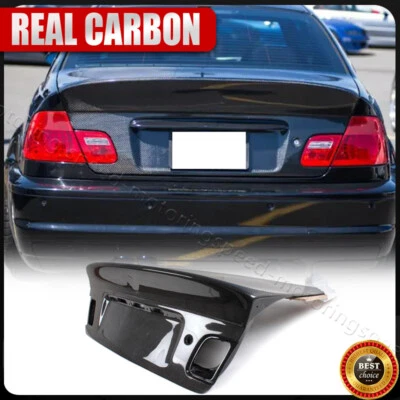 For BMW E46 320i 330i 325 M3 Sedan 1999-06 REAL CARBON Rear Trunk Boot Lid Cover - Image 1 of 4