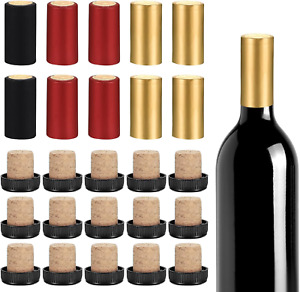 60Pcs Wine Sealer for Wine Bottles, Include 30Pcs Wine Bottle Cork Stoppers and 