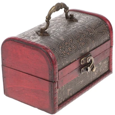  Portagioie Piccolo Vintage Piccola Cassapanca Legno Contenitore Di - Immagine 1 di 4