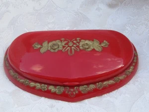 VTG Art Deco Celluloid Necklace Presentation Box~CHERRY RED~Deltah Jewelry - Picture 1 of 8
