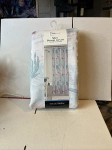 Mainstays Fabric Shower Curtain 72x72 Inch Coastal Reinforced Button Hole Top - Picture 1 of 2