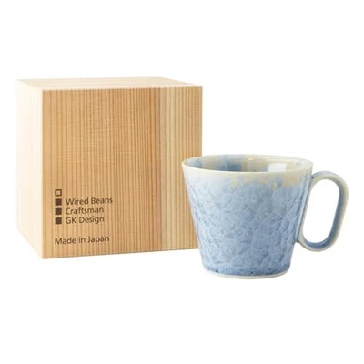 Wired Beans Kyo-yaki Silver Flower Crystal Mug 240ml Ceramic Wooden Box - Image 1 of 4