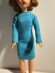 Tressy Doll Chic Shift #15901 Blue Jersey Dress Long Sleeves Tag (2) - Picture 1 of 5