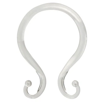 Kenney Rust-Proof Plastic Shower Curtain Double Hooks, Set of 12, Clear - Image 1 of 4