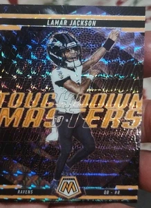 Lamar Jackson Orange Fluorescent Touchdown Masters Insert 2025 Panini Mosaic #5 - Picture 1 of 4